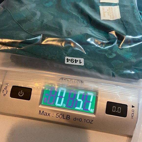 VTG Victorias Secret Gold Label Night Shirt Womens L Green Floral Embossed Sleep - Picture 8 of 8